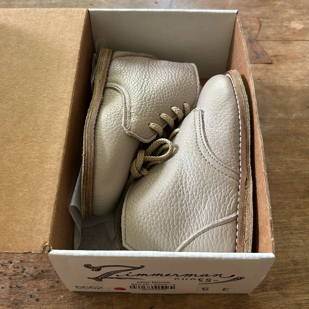 Zimmerman Milo Boot Sand Pebble Leather Sz 5 - Picture 2 of 6